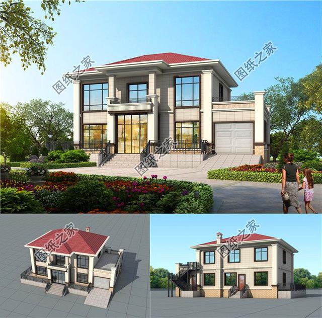 四開間16米二層別墅設計圖，布局很不錯，最主要的是美觀實用