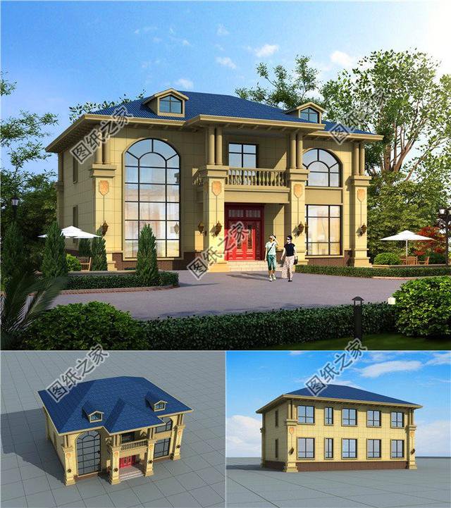 高顏值30萬左右豪華二層別墅設(shè)計(jì)圖，百年不落伍的款式，千萬別錯(cuò)過