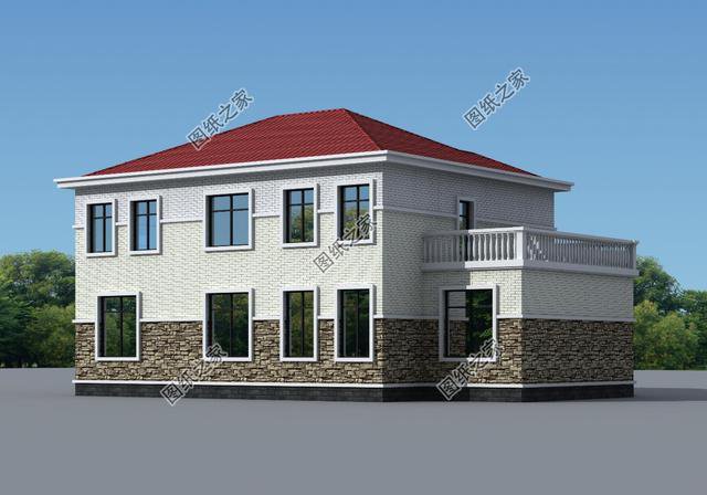 帶洗衣房的農(nóng)村二層樓房圖，性價(jià)比高不說，父母孩子都喜歡的戶型