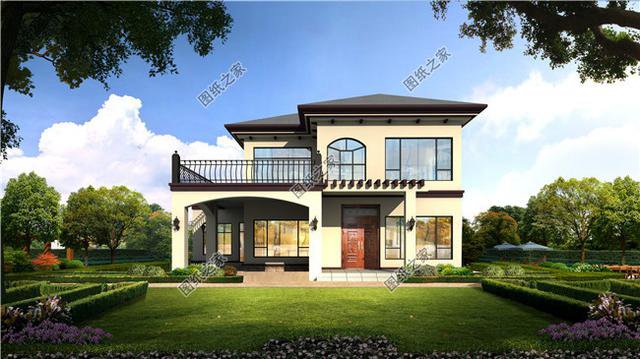 12×14農(nóng)村二層樓房效果圖以及戶型圖，你會建這么高逼格的別墅嗎？