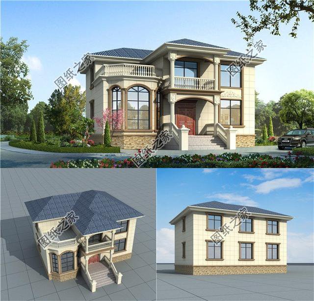 12×14農(nóng)村二層樓房效果圖以及戶型圖，你會建這么高逼格的別墅嗎？