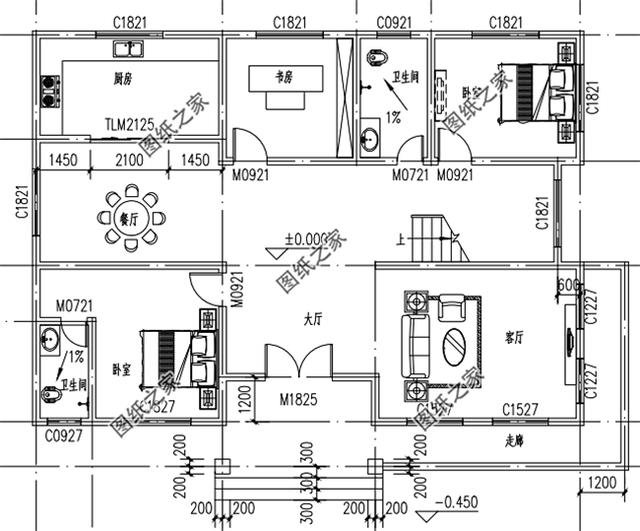 150平米左右二層別墅設(shè)計(jì)圖，農(nóng)村別墅這樣建，城市樓房一樣好看