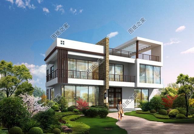 150平米左右二層別墅設(shè)計(jì)圖，農(nóng)村別墅這樣建，城市樓房一樣好看