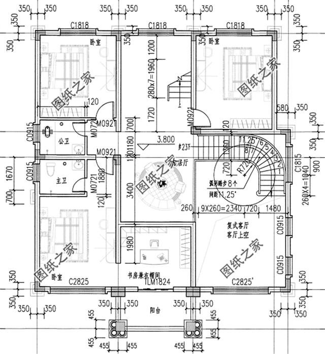 歐式風格三層小洋樓外觀圖，外觀很漂亮，符合農村住宅的設計
