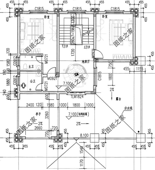 歐式風格三層小洋樓外觀圖，外觀很漂亮，符合農村住宅的設計