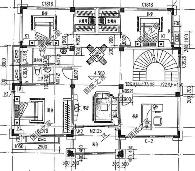 歐式風格三層小洋樓外觀圖，外觀很漂亮，符合農村住宅的設計