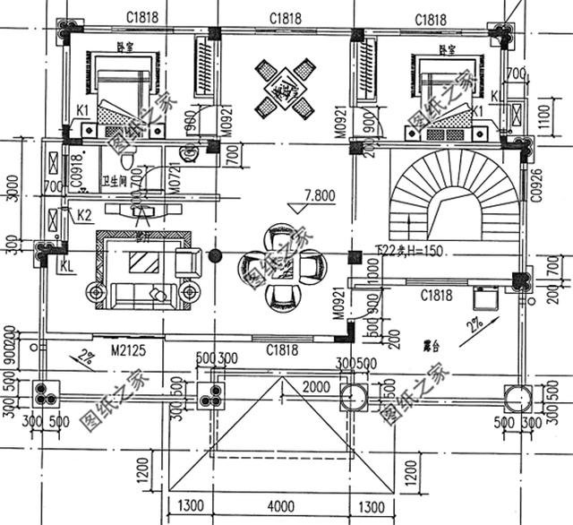 歐式風格三層小洋樓外觀圖，外觀很漂亮，符合農村住宅的設計