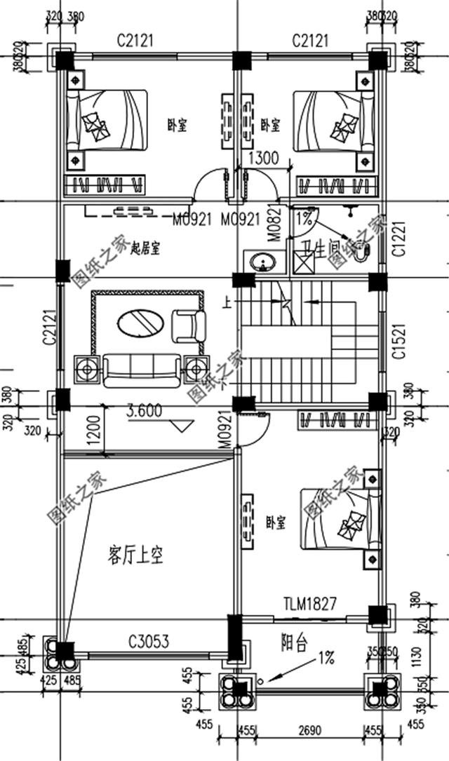 歐式風格三層小洋樓外觀圖，外觀很漂亮，符合農村住宅的設計