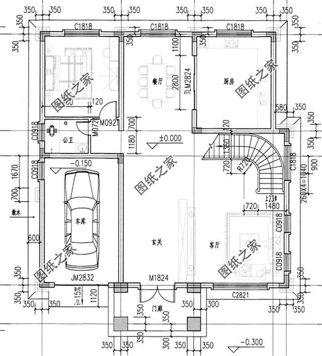 歐式風格三層小洋樓外觀圖，外觀很漂亮，符合農村住宅的設計