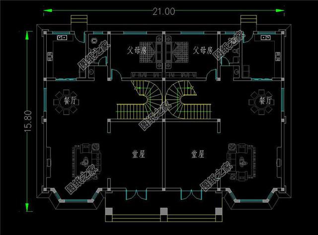 復(fù)式雙拼別墅設(shè)計圖，適合兄弟倆的房子，羨慕不來的大氣