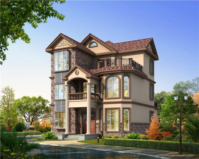 農(nóng)村二層半樓房圖片設(shè)計圖，建一棟這樣的二層半別墅，村里人都夸獎