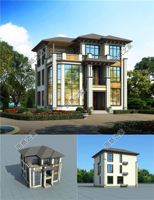 三層自建樓房帶地下室設(shè)計(jì)圖，造價(jià)不高，建一棟在村里相當(dāng)氣派