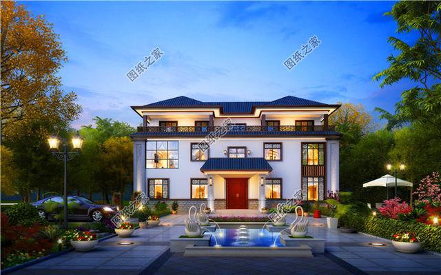 強(qiáng)烈推薦三款三層中式別墅效果圖，超贊的中式小洋樓千萬不要錯過了