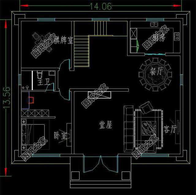 農(nóng)村三間兩層間戶型圖，看了這么多三層別墅，還是覺得這三款更精致