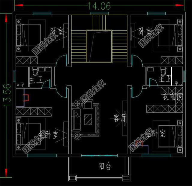 農(nóng)村三間兩層間戶型圖，看了這么多三層別墅，還是覺得這三款更精致