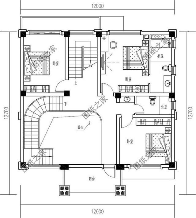 農(nóng)村三層半自建房設(shè)計圖紙，戶型大氣房間多，大家庭朋友可以參考
