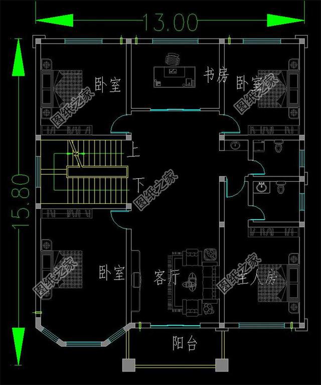 農(nóng)村三層半自建房設(shè)計圖紙，戶型大氣房間多，大家庭朋友可以參考