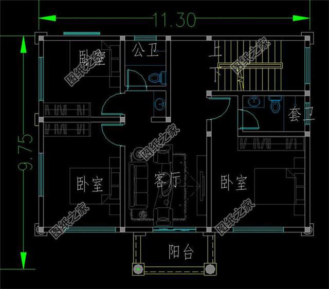 面寬11米三層別墅設計圖，帶超大露臺，第三棟人見人愛