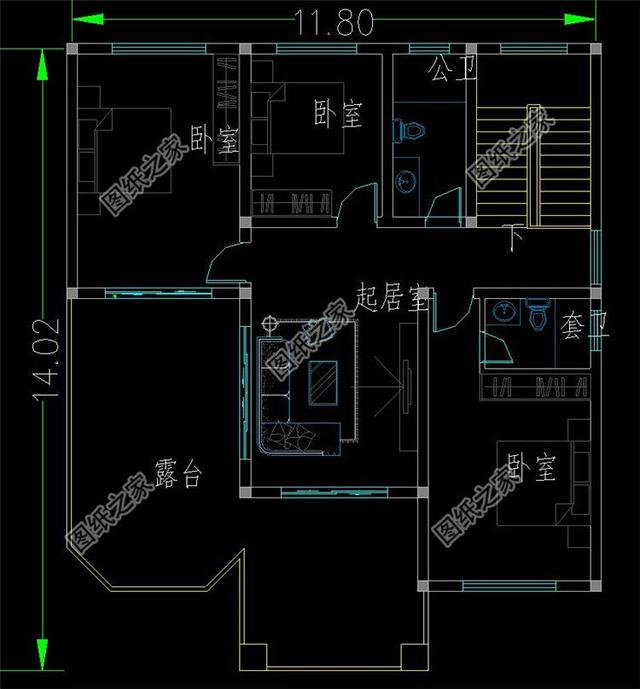 進(jìn)深14米的農(nóng)村二層房屋，適合你家宅基地的建房圖紙，大家看看吧