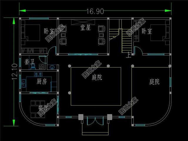 新農(nóng)村自建155平左右的二層四合院設(shè)計(jì)，第三款不規(guī)整的宅基地都能建