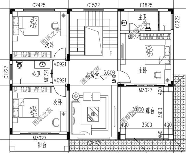 農(nóng)村二層樓房帶大露臺(tái)，功能齊全，既可以休閑又可以晾曬