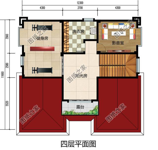 復(fù)式四層自建房戶型圖，氣派又驚艷，第一眼就喜歡上了