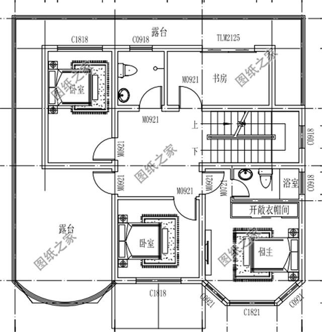 復(fù)式四層自建房戶型圖，氣派又驚艷，第一眼就喜歡上了