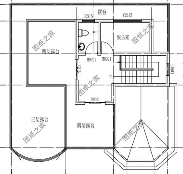 復(fù)式四層自建房戶型圖，氣派又驚艷，第一眼就喜歡上了