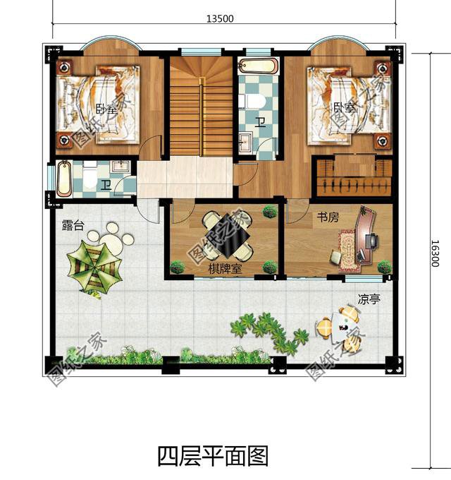 復(fù)式四層自建房戶型圖，氣派又驚艷，第一眼就喜歡上了