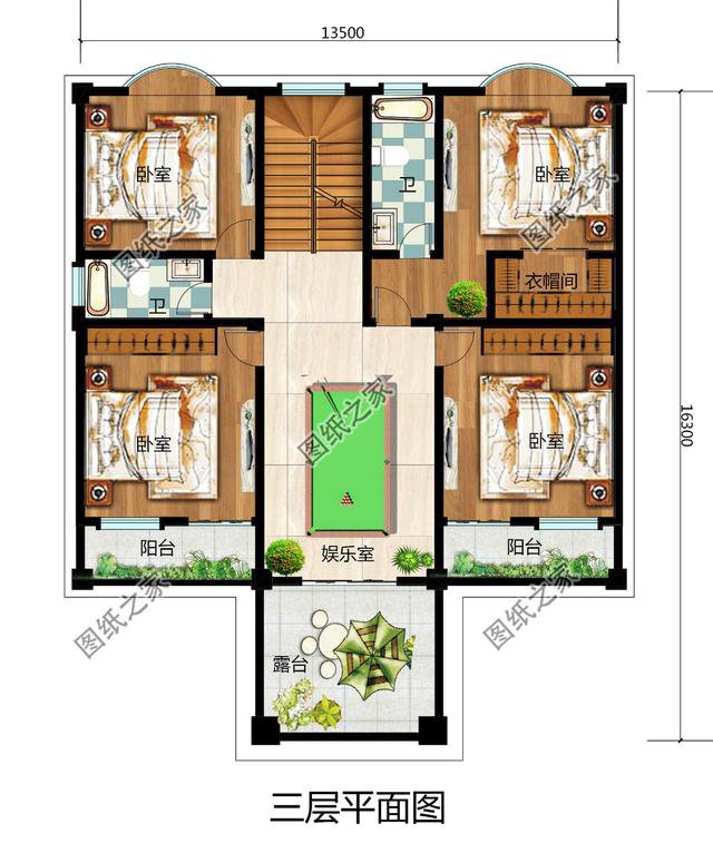 復(fù)式四層自建房戶型圖，氣派又驚艷，第一眼就喜歡上了
