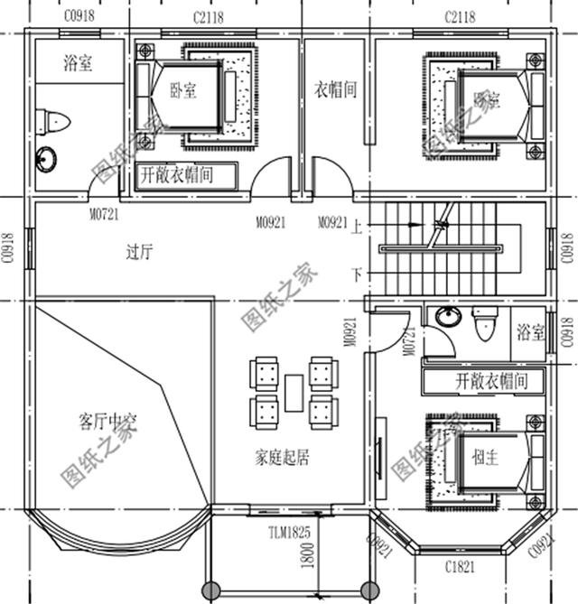 復(fù)式四層自建房戶型圖，氣派又驚艷，第一眼就喜歡上了