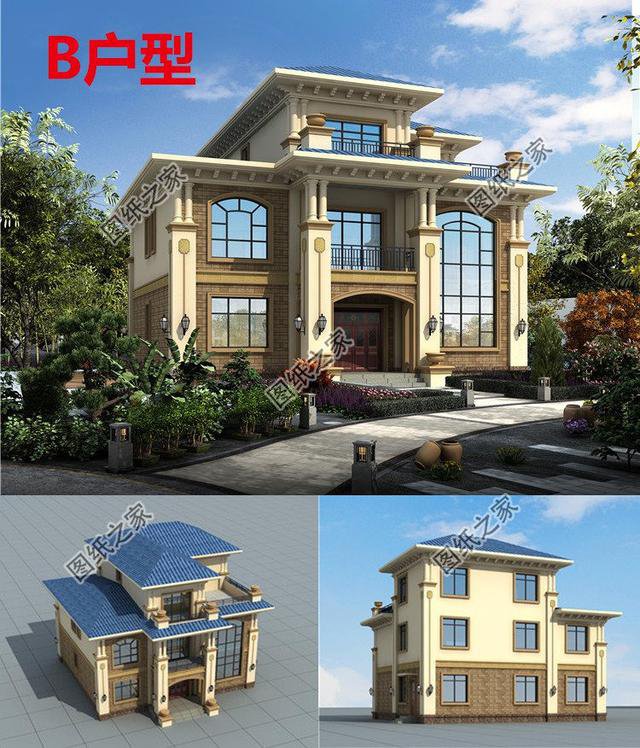 占地160平米自建房外觀圖，這樣的設(shè)計外觀戶型，又簡單又好看