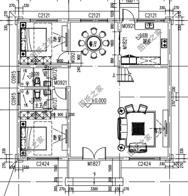 農村三層樓房磚混結構設計圖，質量安全高，房屋設計的合理