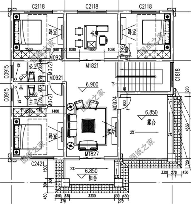 農村三層樓房磚混結構設計圖，質量安全高，房屋設計的合理