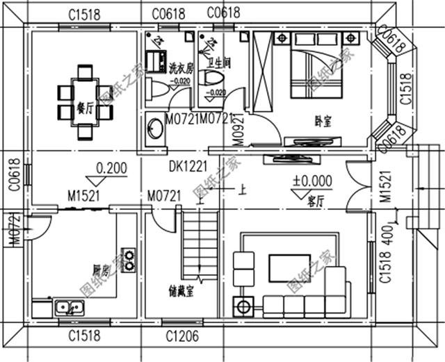 農(nóng)村小戶型自建房設(shè)計(jì)圖，第3套進(jìn)深8米，造價(jià)9萬(wàn)