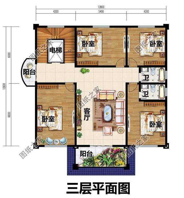 農(nóng)村四層樓房外觀圖，功能齊全，這樣的別墅蓋起來全村都羨慕