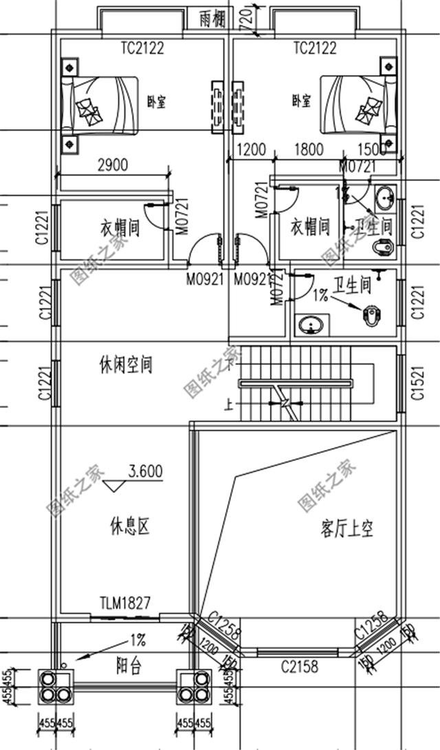 小開間大進深的農(nóng)村別墅外觀圖，宅基地不規(guī)則的也可以這樣建
