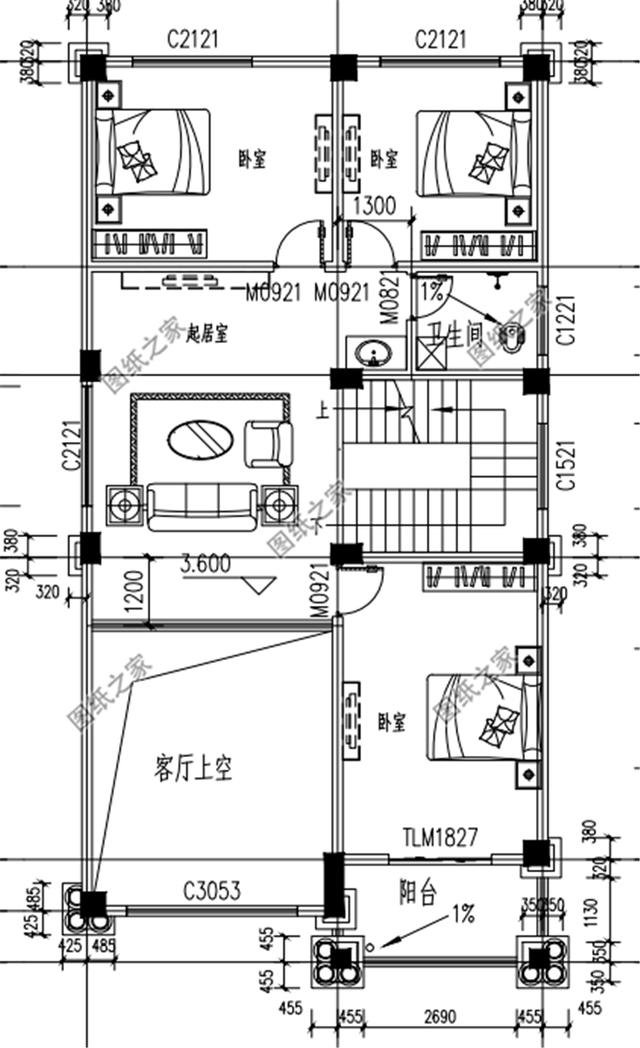 小開間大進深的農(nóng)村別墅外觀圖，宅基地不規(guī)則的也可以這樣建