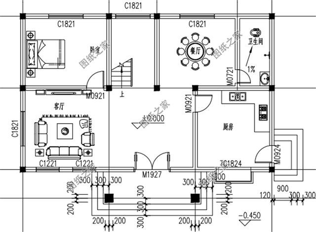 鄉(xiāng)下二層建房110平米別墅戶型圖，造價(jià)不到30萬，非常接地氣