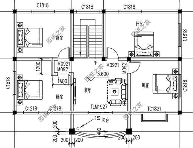 鄉(xiāng)下二層建房110平米別墅戶型圖，造價(jià)不到30萬，非常接地氣