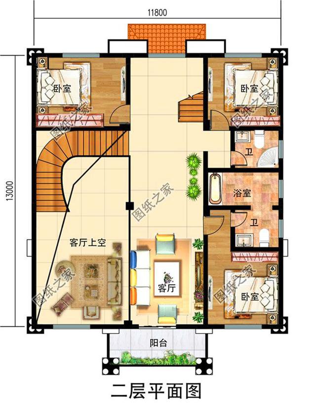 普通三層樓效果圖，簡(jiǎn)單大氣，建好了鄰居天天來(lái)我家做客