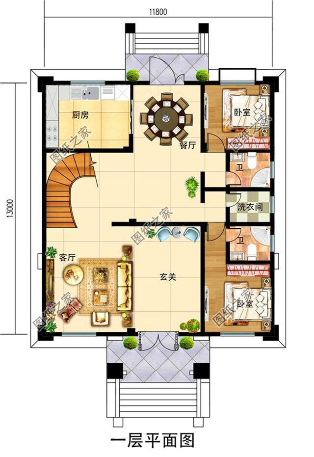 普通三層樓效果圖，簡(jiǎn)單大氣，建好了鄰居天天來(lái)我家做客