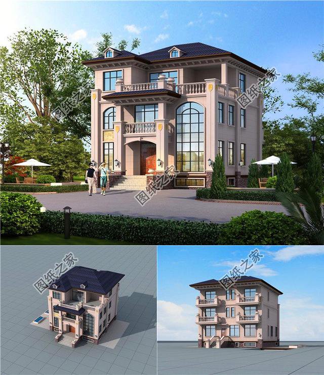 農(nóng)村三層樓房戶型圖，落地窗加露臺，好多人都夸第三套建的好