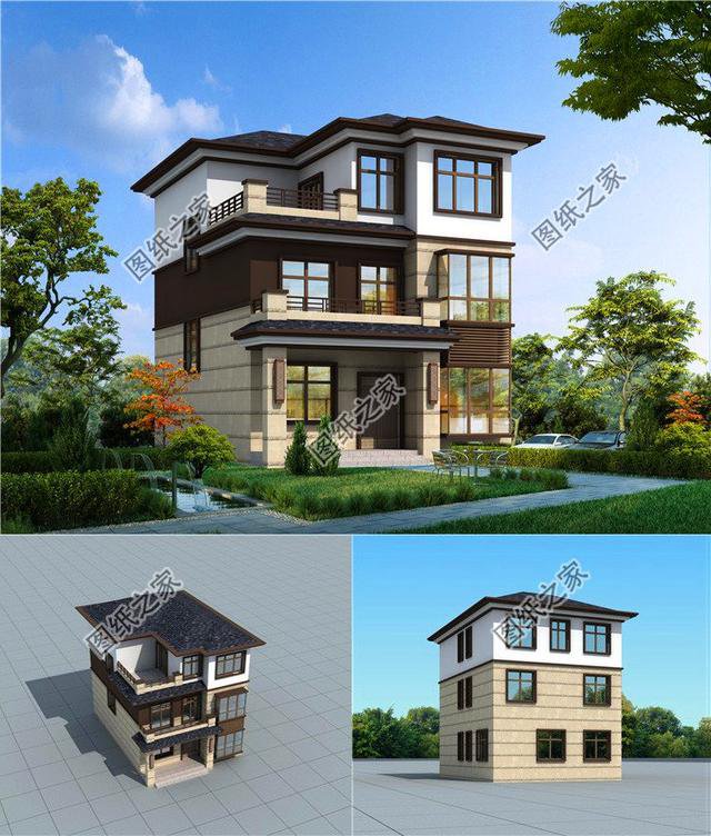 農(nóng)村三層樓房戶型圖，落地窗加露臺，好多人都夸第三套建的好