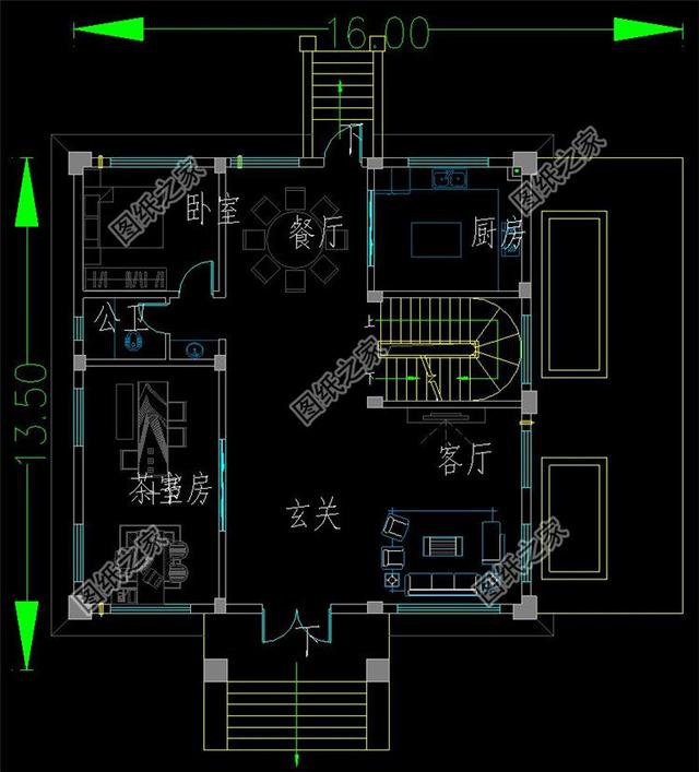 農(nóng)村三層樓房戶型圖，落地窗加露臺，好多人都夸第三套建的好