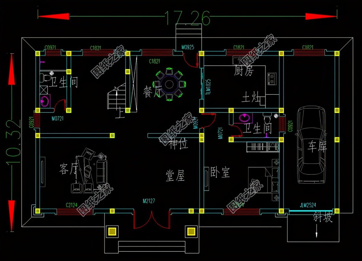 農(nóng)村帶車庫(kù)房子設(shè)計(jì)圖，建房沒(méi)車庫(kù)怎么行，趕快收了回家建一棟