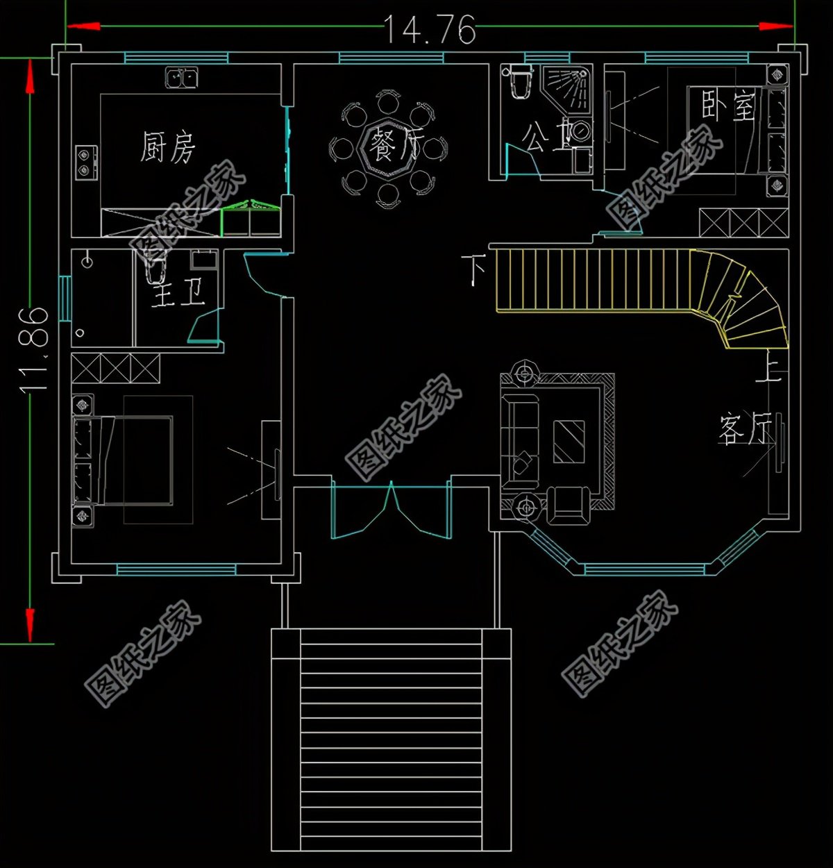 帶地下室二層樓設計圖，布局太實用了，朋友們還等什么呢