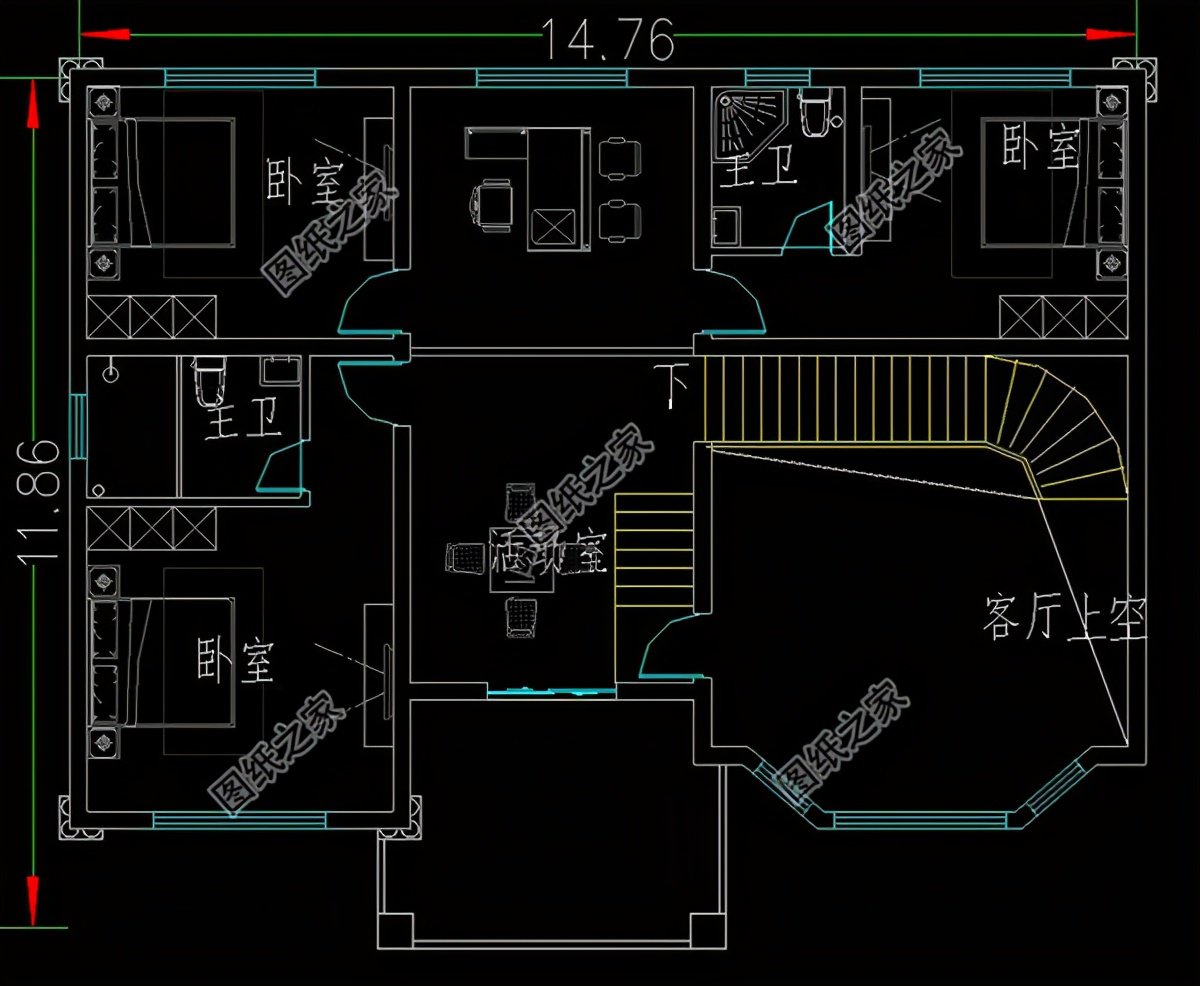 帶地下室二層樓設計圖，布局太實用了，朋友們還等什么呢