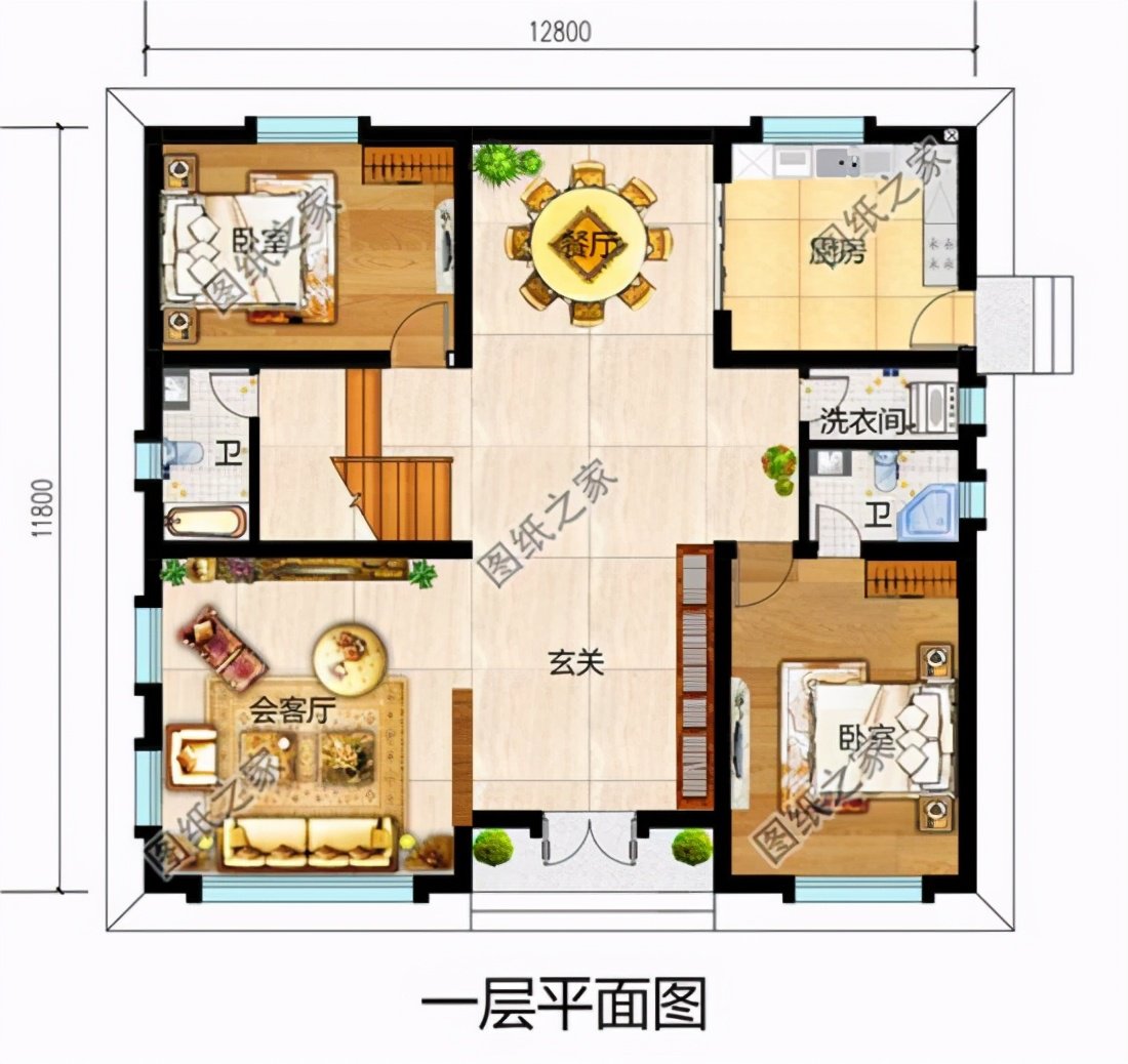最受歡迎的戶型來(lái)啦，占地13x12米自建樓房設(shè)計(jì)圖，含全套施工圖