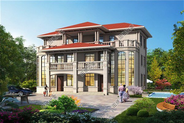 單戶三間的雙拼自建房，合力建雙拼別墅有顏又省錢，和和美美